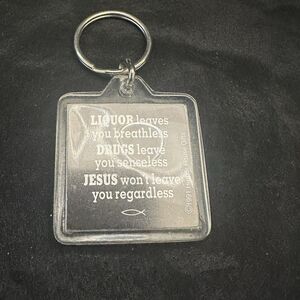 Harbor House Gift 1991 Jesus Won't Leave Keychain